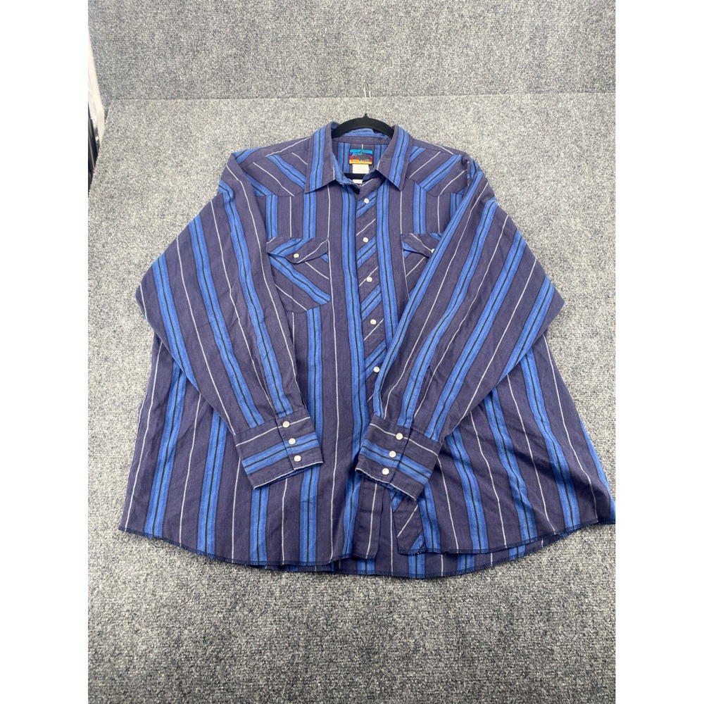 Black Canyon Western Button Down Shirt Mens 2X Blue Purple Striped Long Sleeve